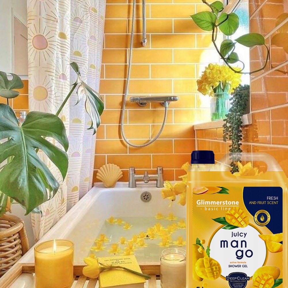 GLIMMERSTONE SHOWER GEL ŻEL POD PRYSZNIC SOCZYSTE ŚWIEŻE MANGO 5L JAKOŚĆ Linia Basic Line