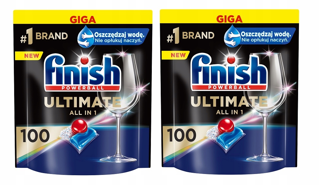 Finish, Ultimate All in 1 lemon Kapsle do myčky nádobí, 2 x 100 kusů