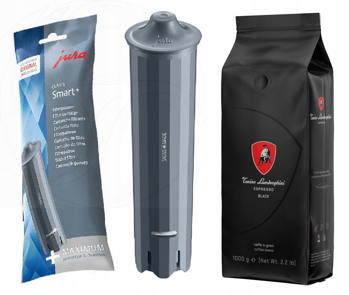 Filtr Jura Claris Smart+, 1szt i Kawa ziarnista Lamborghini Black 1kg