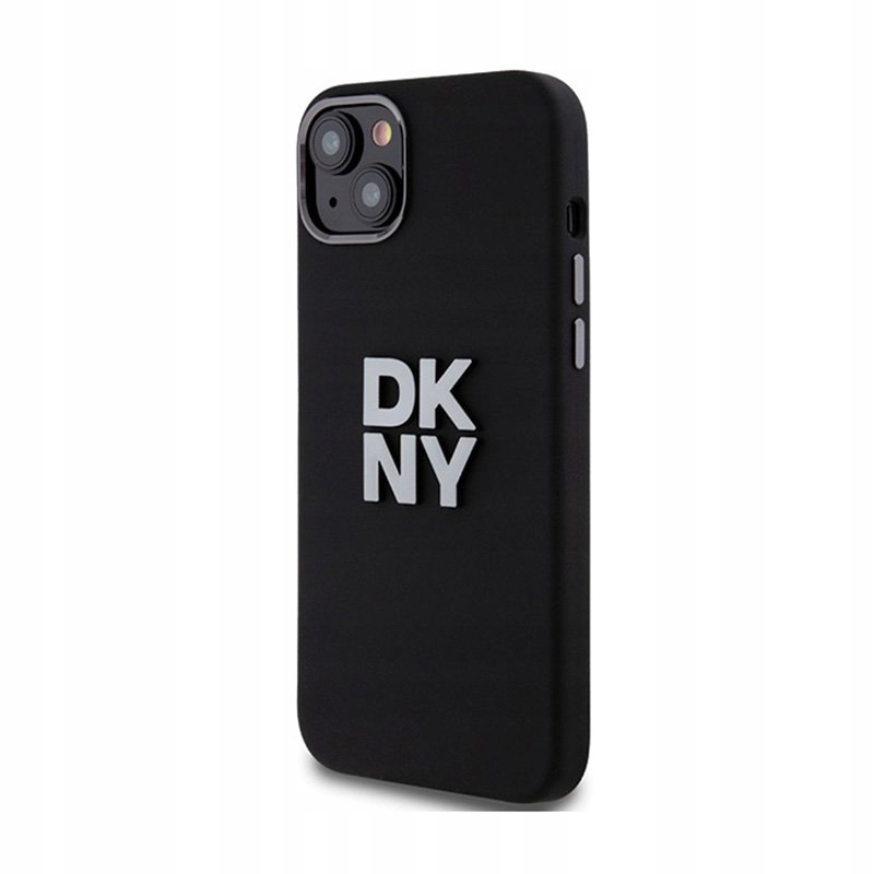 Dkny Liquid Silicone Metal Logo Pouzdro pro iPhone 15 Plus 14 Plus (černé)