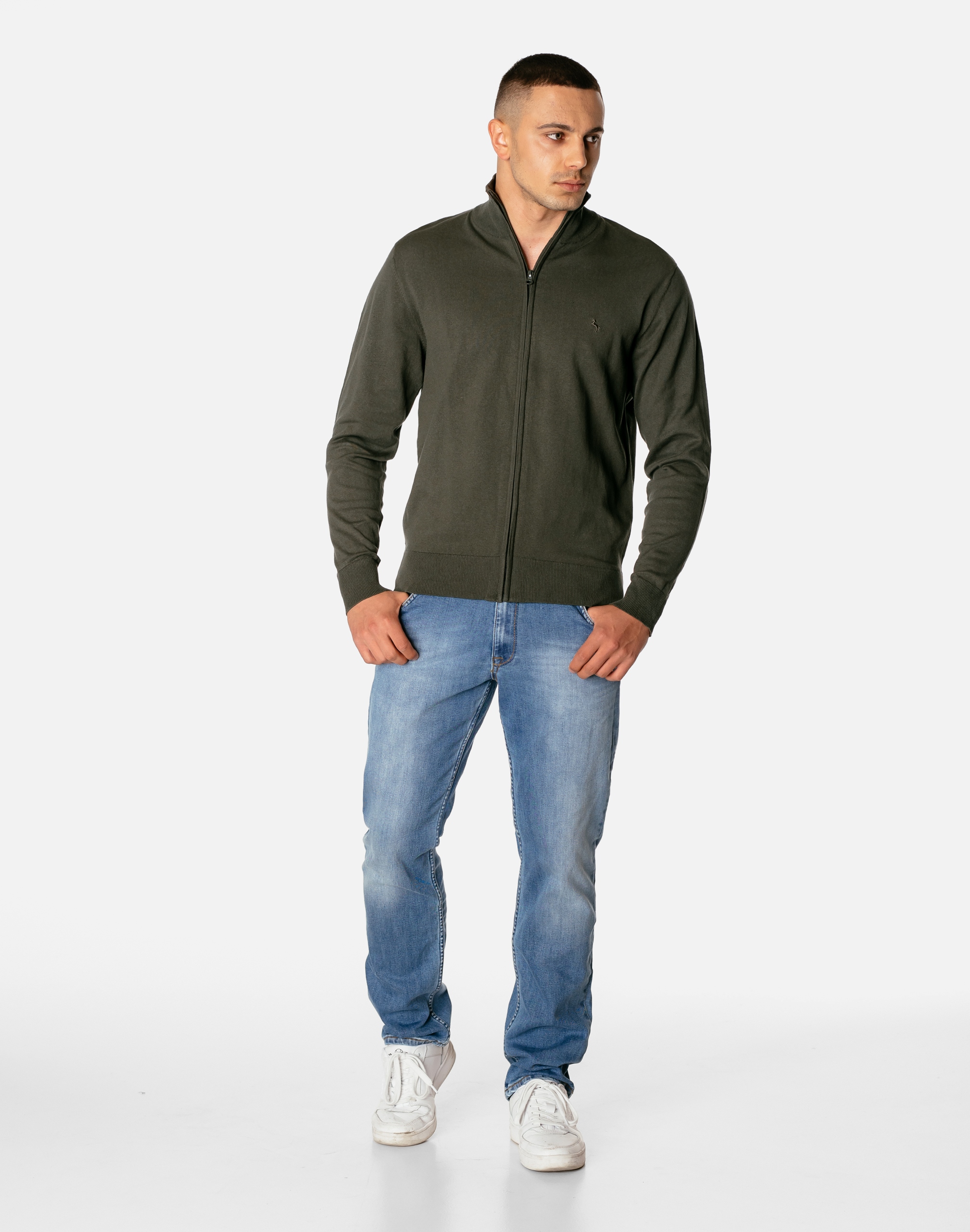 Elegancki Cienki Sweter Męski Rozsuwany na Zamek Półgolf Golf S3S C119 XXL Marka Megitarnow