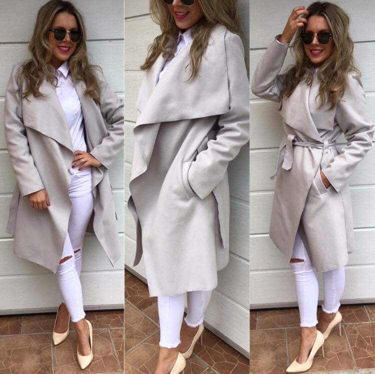 PŁASZCZ FLAUSZOWY WIĄZANY KOPERTOWY CIEMNA FUKSJA Wzór dominujący bez wzoru