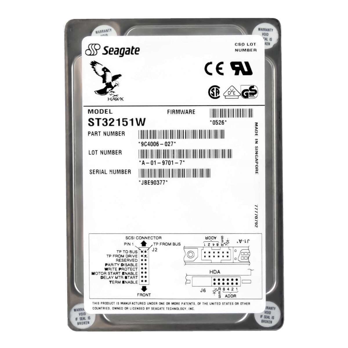 Seagate Hawk 2XL 2.1GB 5.4K Scsi 3.5'' ST32151W