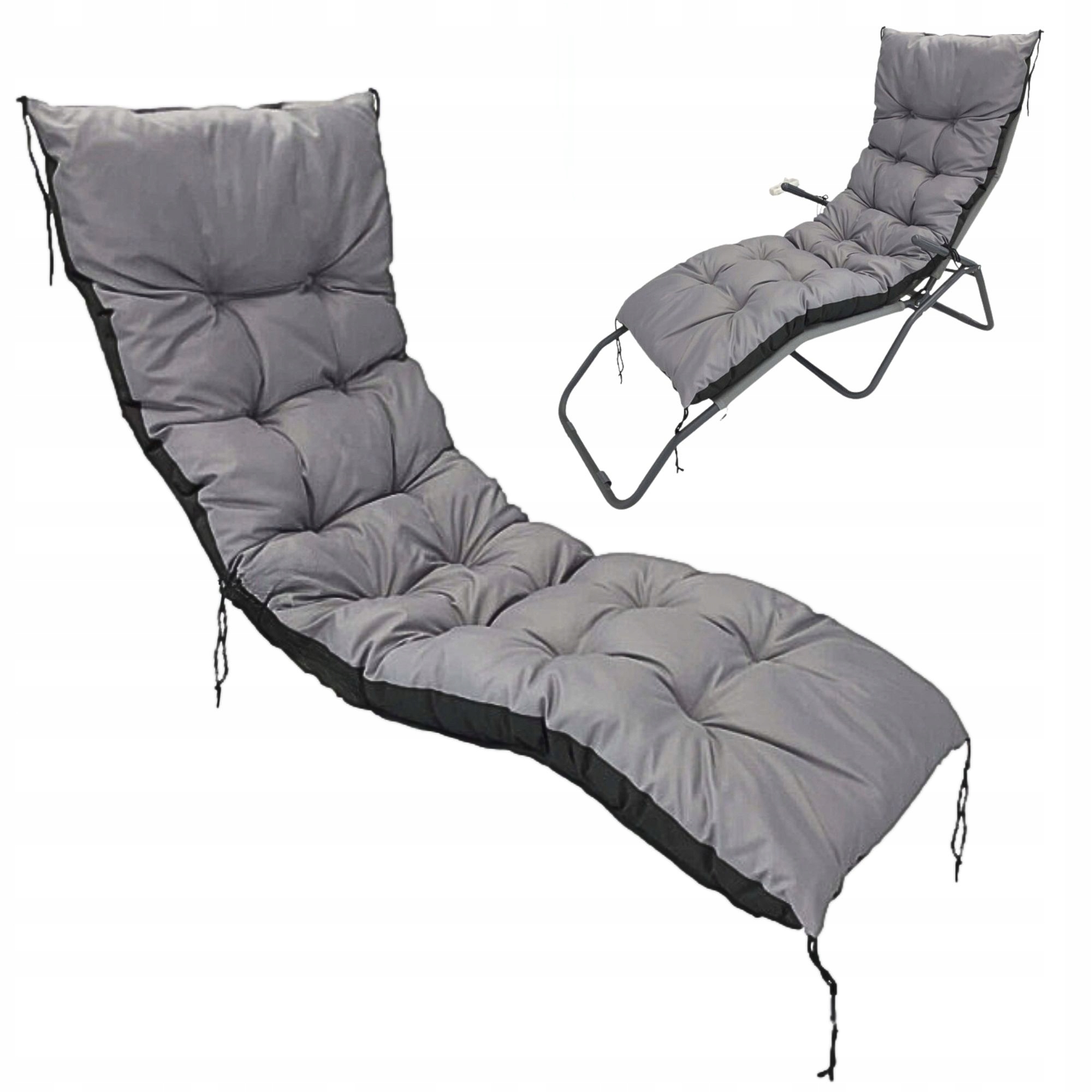 Poduszka na leżak ławkę huśtawkę Poduszki na meble ogrodowe 180x50 cm szara