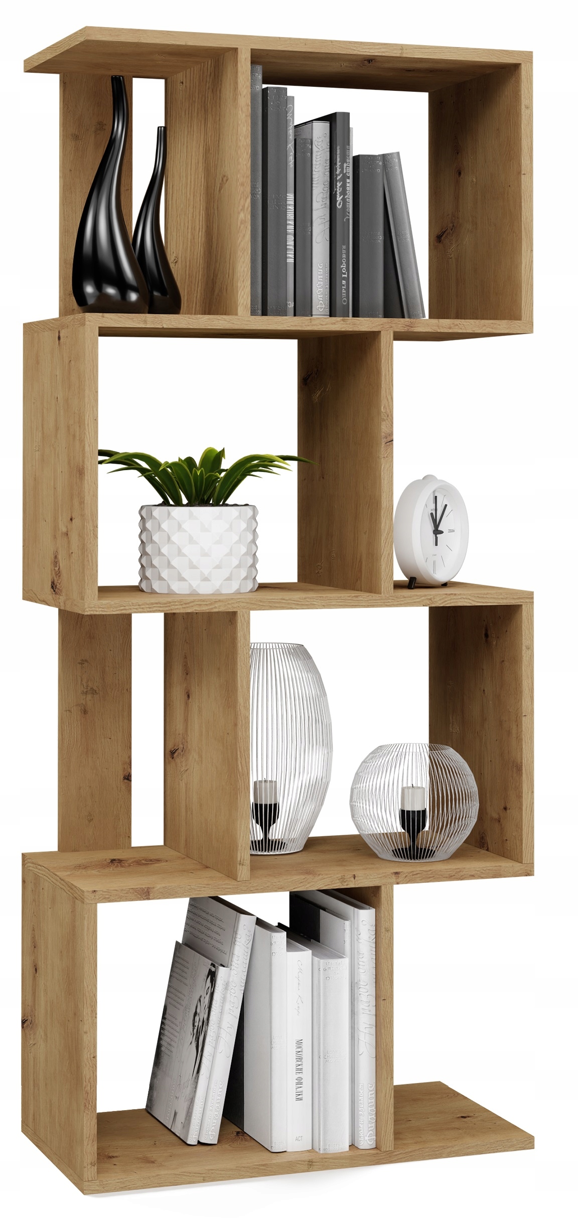 REGAŁ OTWARTY MODUŁOWY STOJĄCY SZAFKA SŁUPEK WĄSKI DĄB ARTISAN Głębokość mebla 30 cm