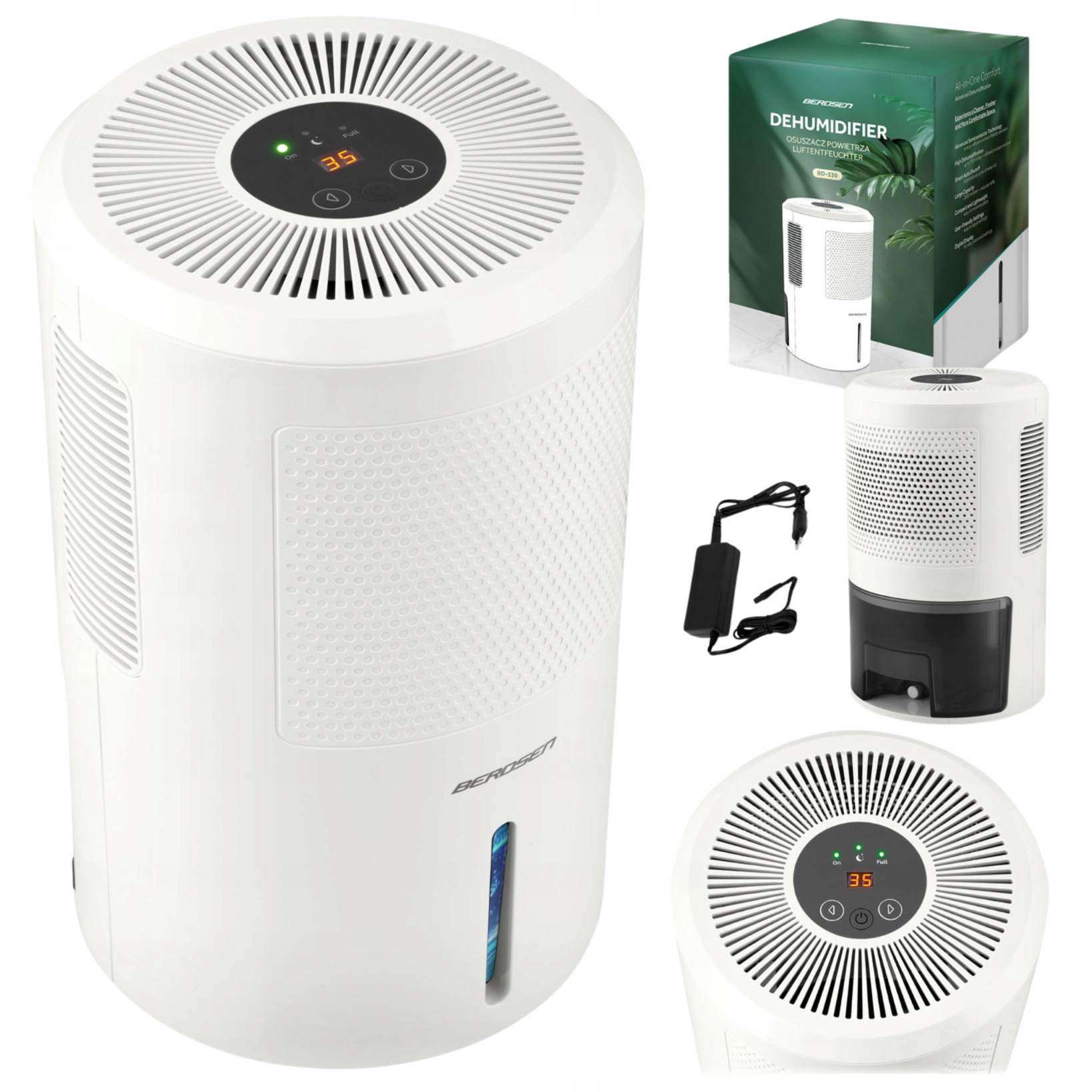 Pochłaniacz Wilgoci Osuszacz Powietrza Domowy Cichy 34dB 60W Timer Led