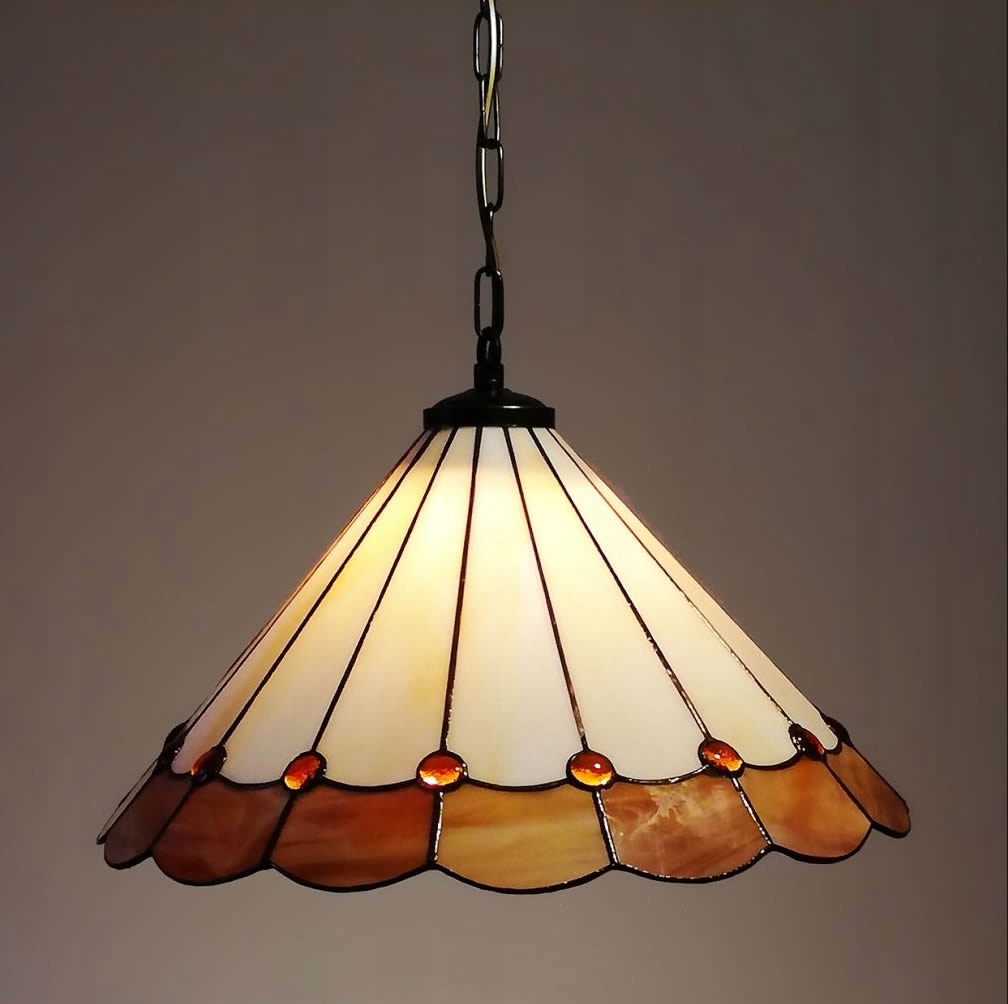 Lampa luster závesný vitráž Jantár 40 cm
