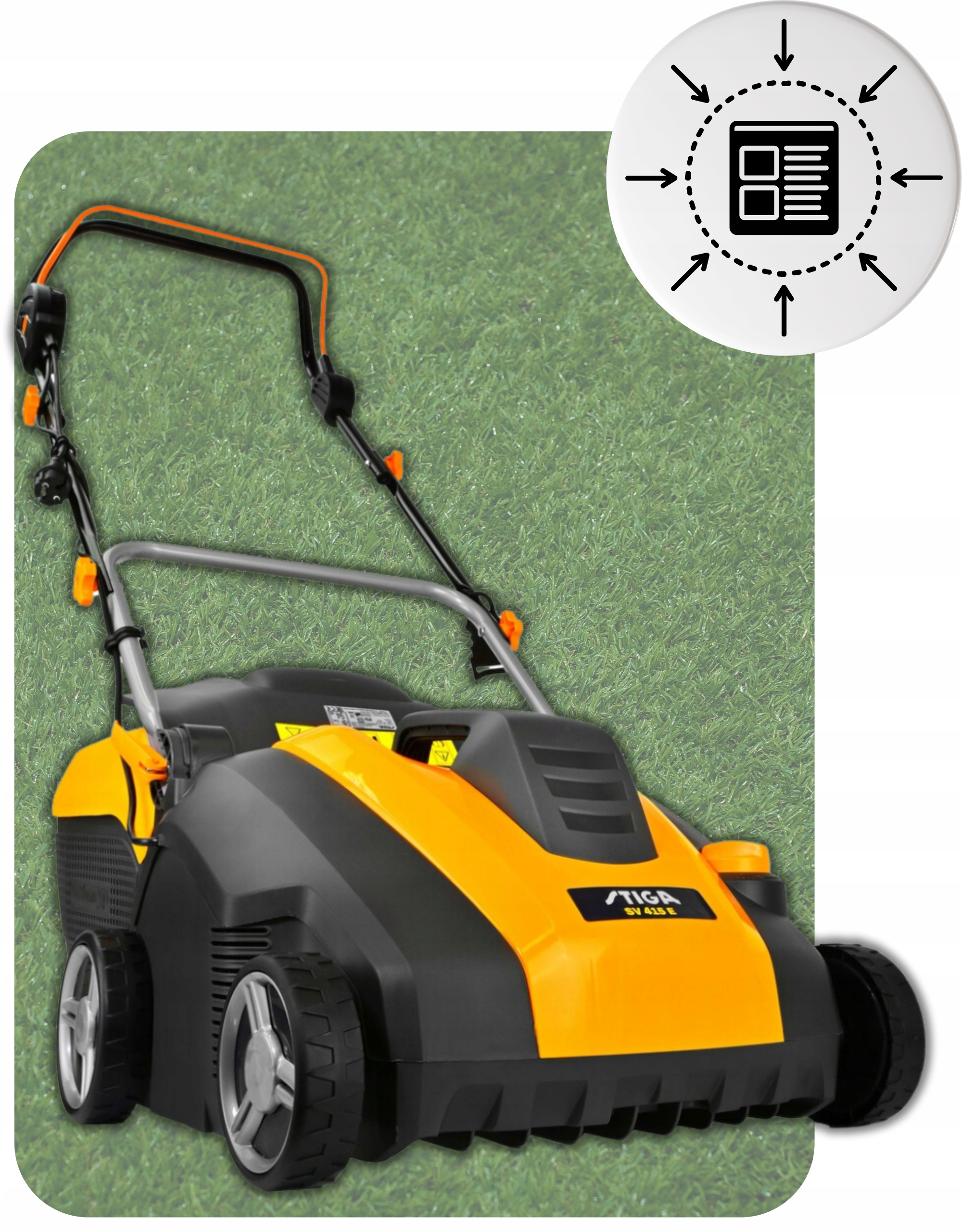 WERTYKULATOR AERATOR ELEKTRYCZNY STIGA 38CM DO AERACJI NATLENIANIA TRAWNIKA Marka Stiga