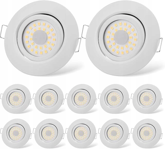 12 kusov Reflektorový modul Led pre zabudovanie plochý 6 W IP44 3000K 220-240V