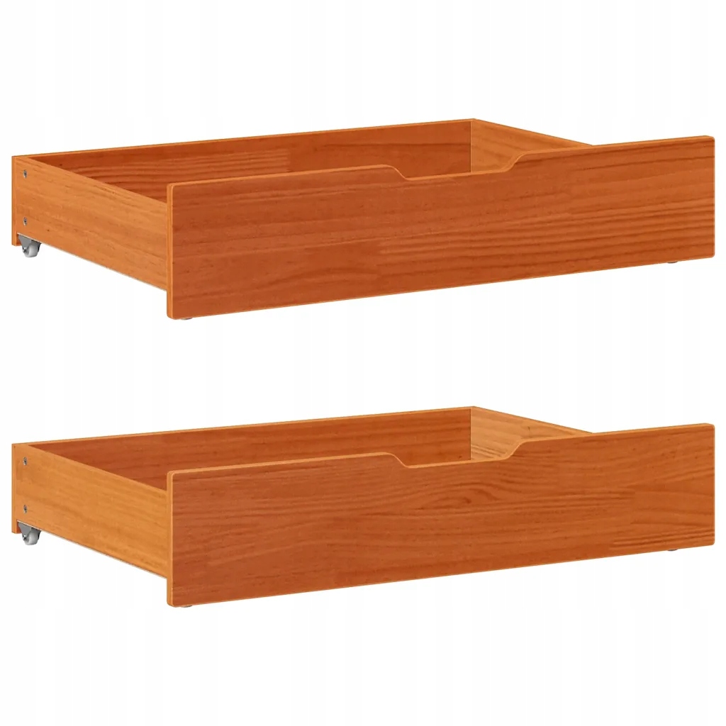 Zásuvky pod postel 2 ks voskově hnědé 80x55x16cm masiv borovice Hnědá 85093