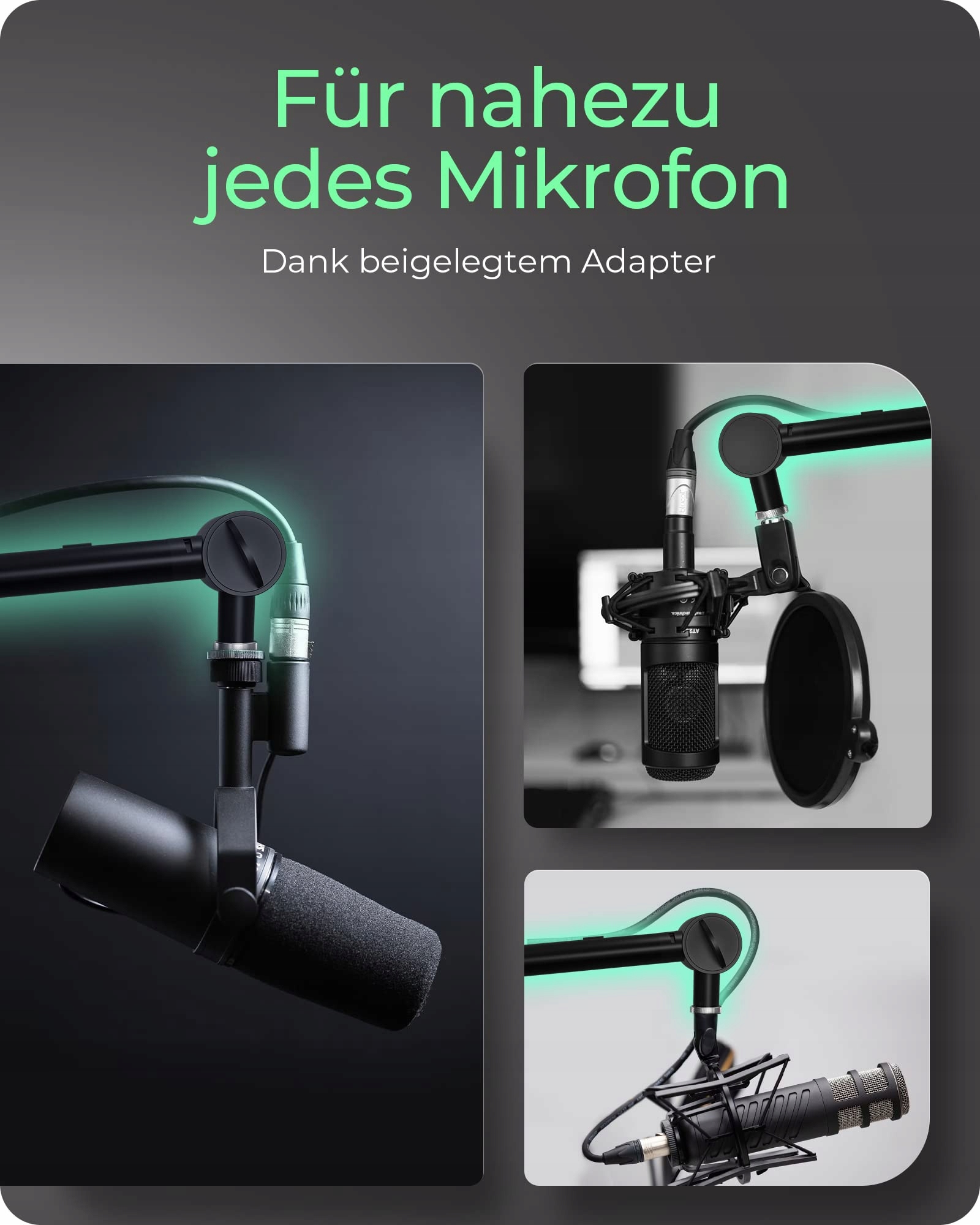 ICY BOX Ramię Mikrofonowe z Uchwyt Stołowy 360° dla Blue Yeti Snowball — miniatura 3