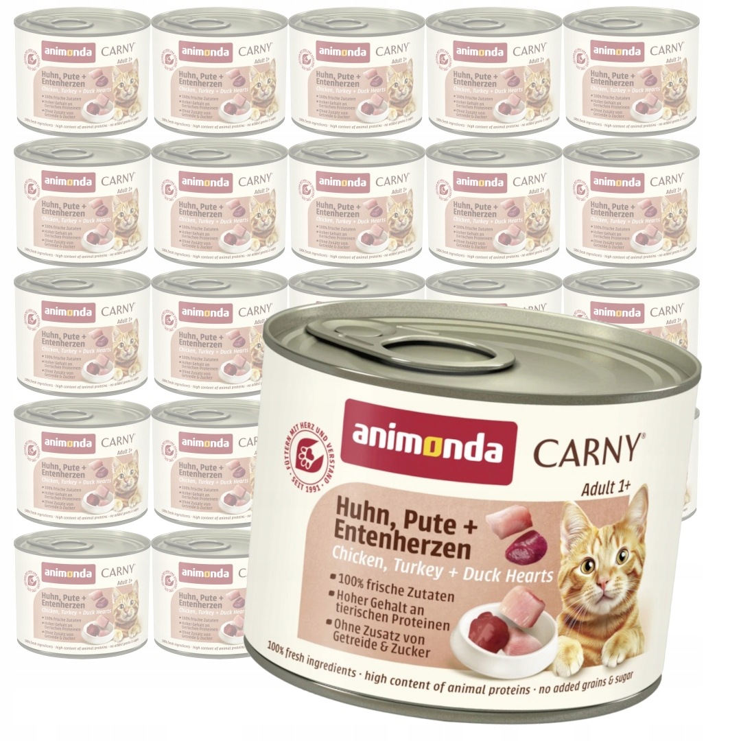 Animonda Carny Adult 24x200g Mokra Karma Dla Kota Kurczak Indyk Kacze Serca