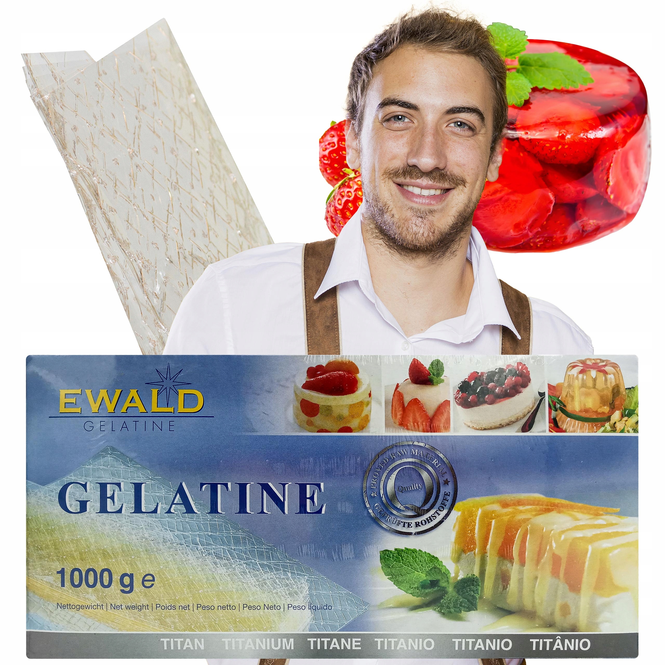 Želatina v listech 1 kg Ewald 200 ks/l