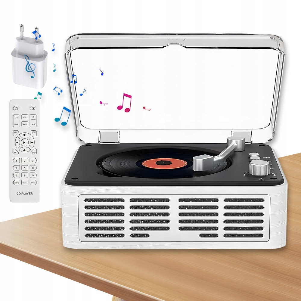 Odtwarzacz CD Przenośny Radio Fm Odtwarzacz CD Biurkowy Głośnik Bluetooth