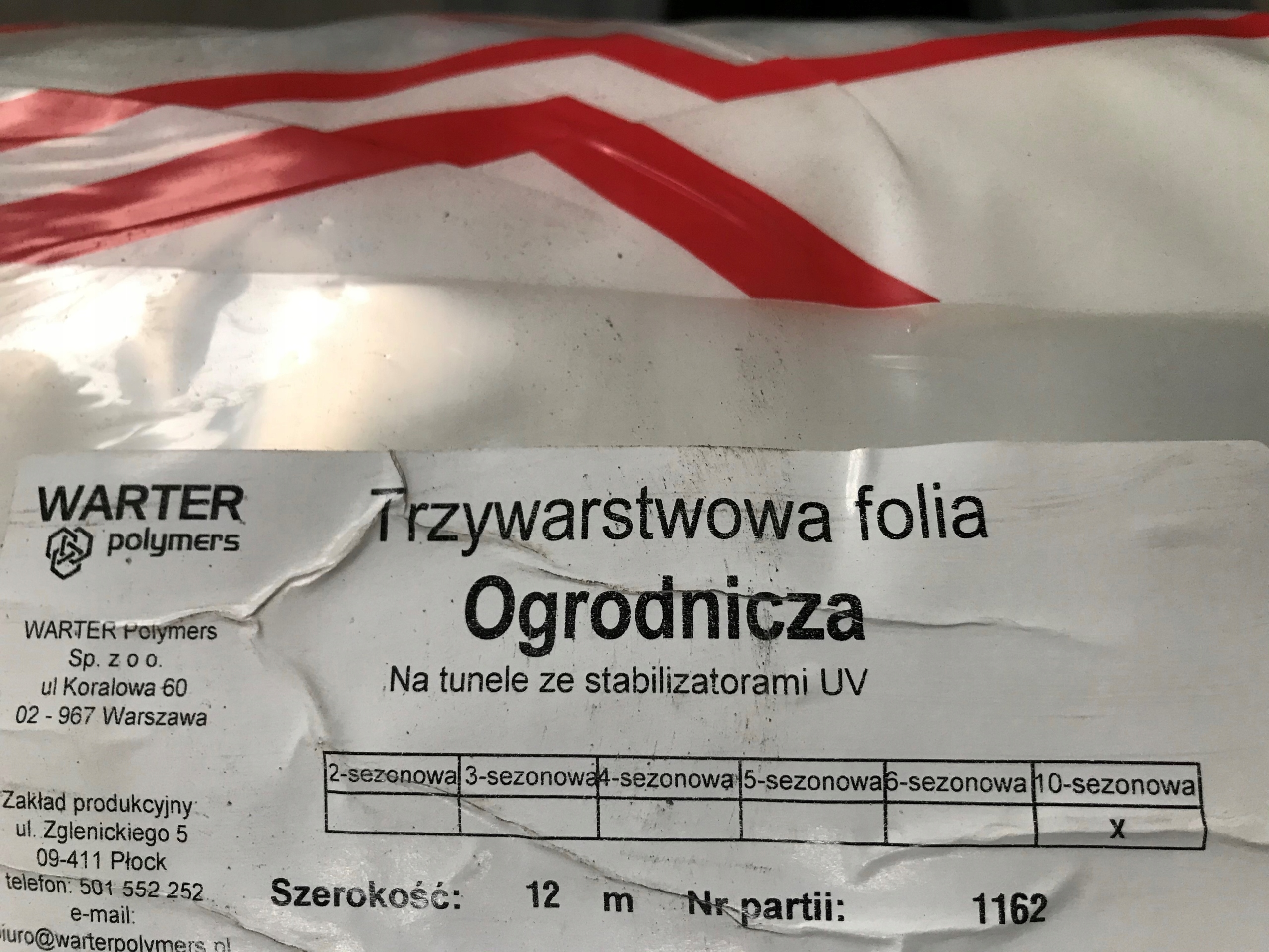 

Folia Ogrodnicza UV10 Dziesięciosezonowa szer. 12m