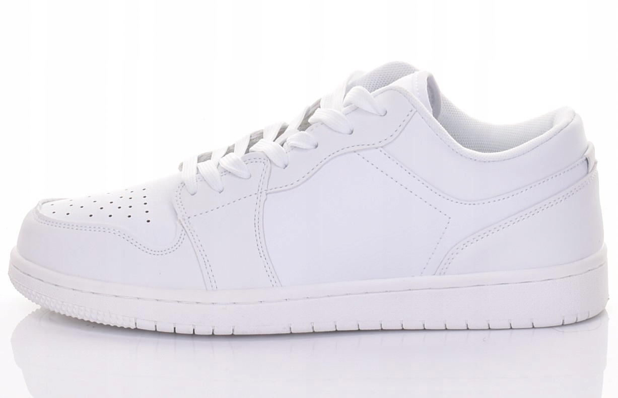 SNEAKERSY MODNE BUTY SPORTOWE MĘSKIE NISKIE SKÓRZANE NA WIOSNĘ LATO Kolor biały