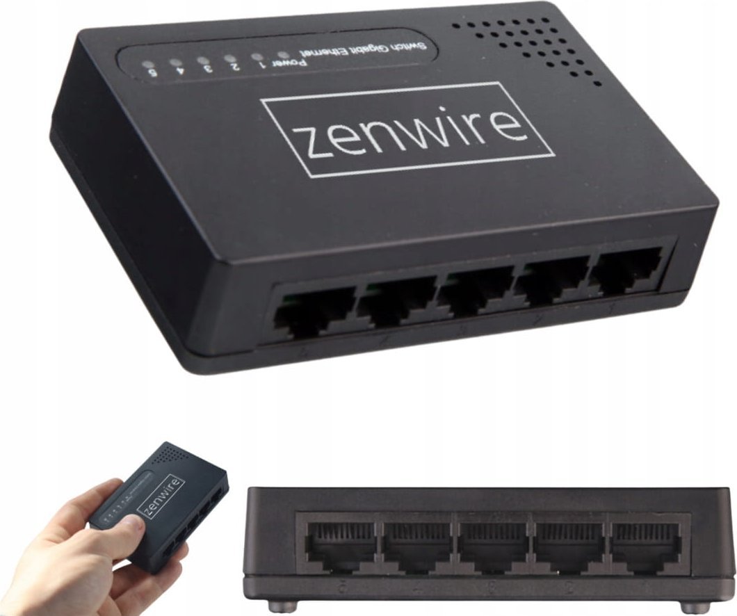 Switch Zenwire 5-portowy RJ45 Gigabit Ethernet 1000 Mbps