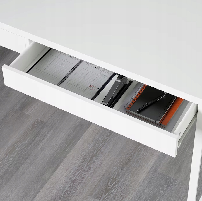 IKEA MICKE Biurko, biały, 142x50 cm Głębokość mebla 50 cm