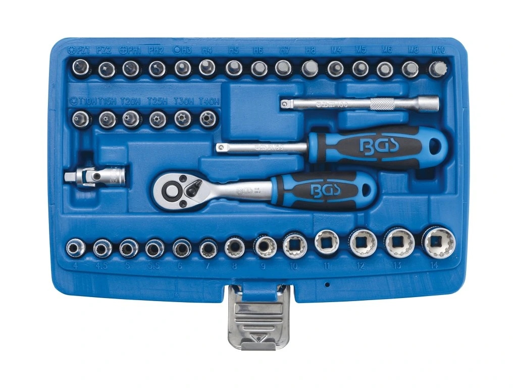 Gola sada 1/4", metrická aj palcová, 39 dielov Bgs 2151