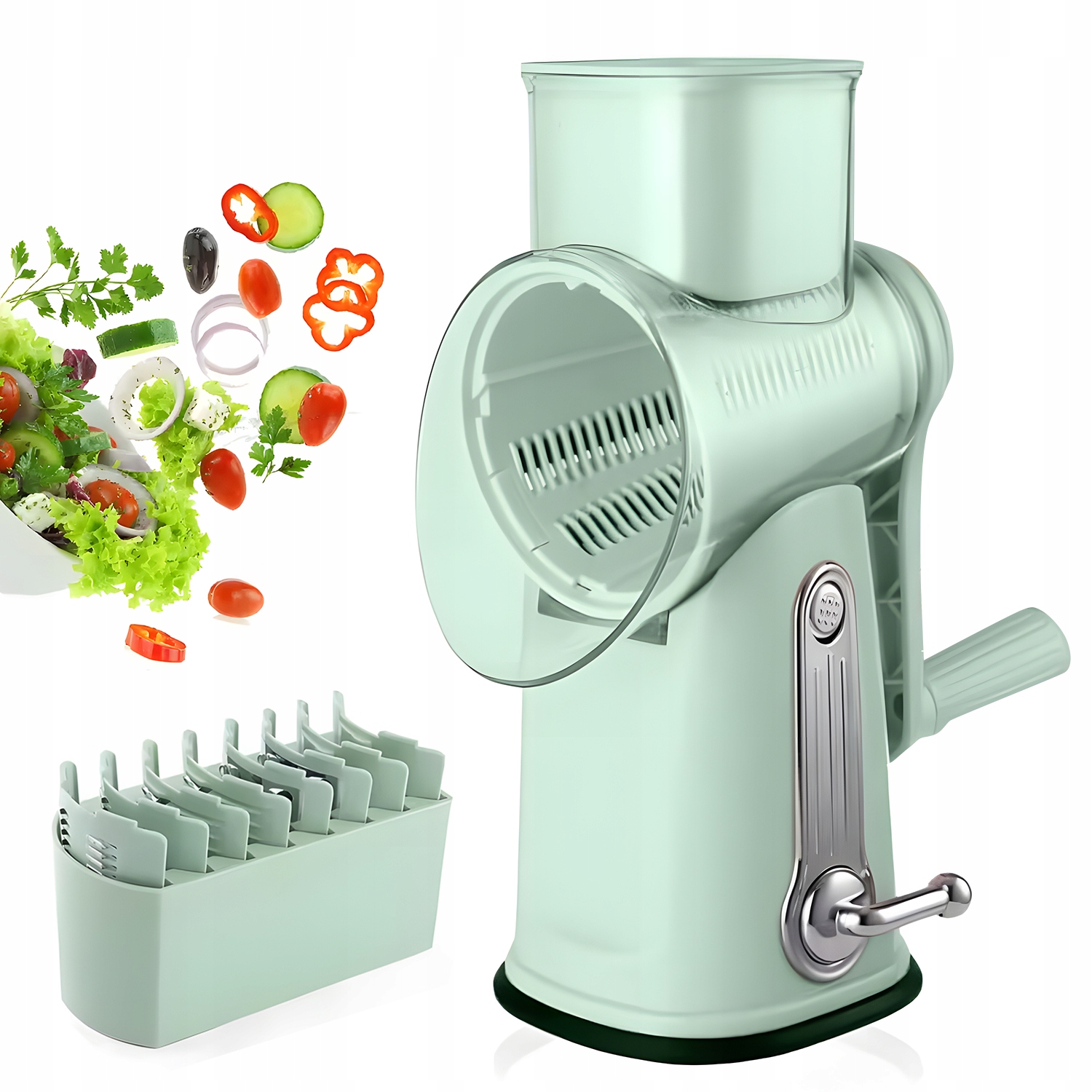 Ruční Kráječ S Klikou A Protiskluzovou Základnou, 5 Čepelí