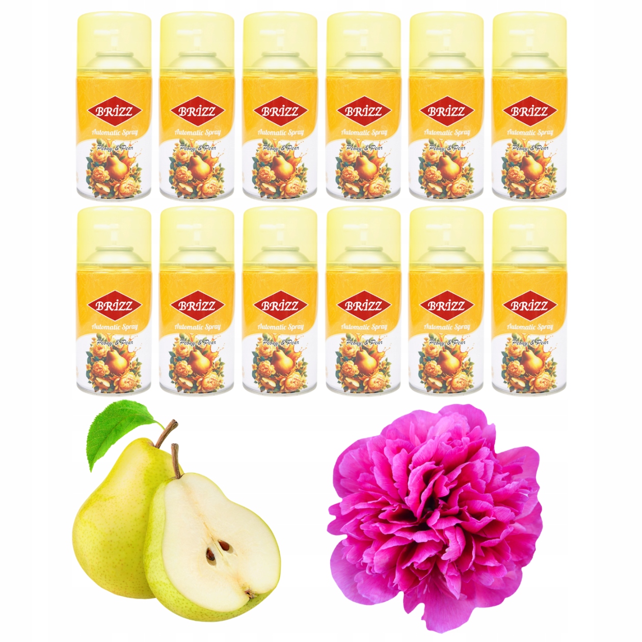 Levně Osvěžovač Vzduchu Pivoňka Hruška Náplň Vonný Sprej 12 Kusů