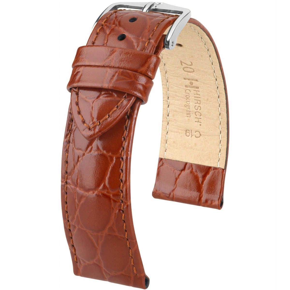 Světle hnědý kožený opasek Hirsch Crocograin 12322870-2-18 (L)