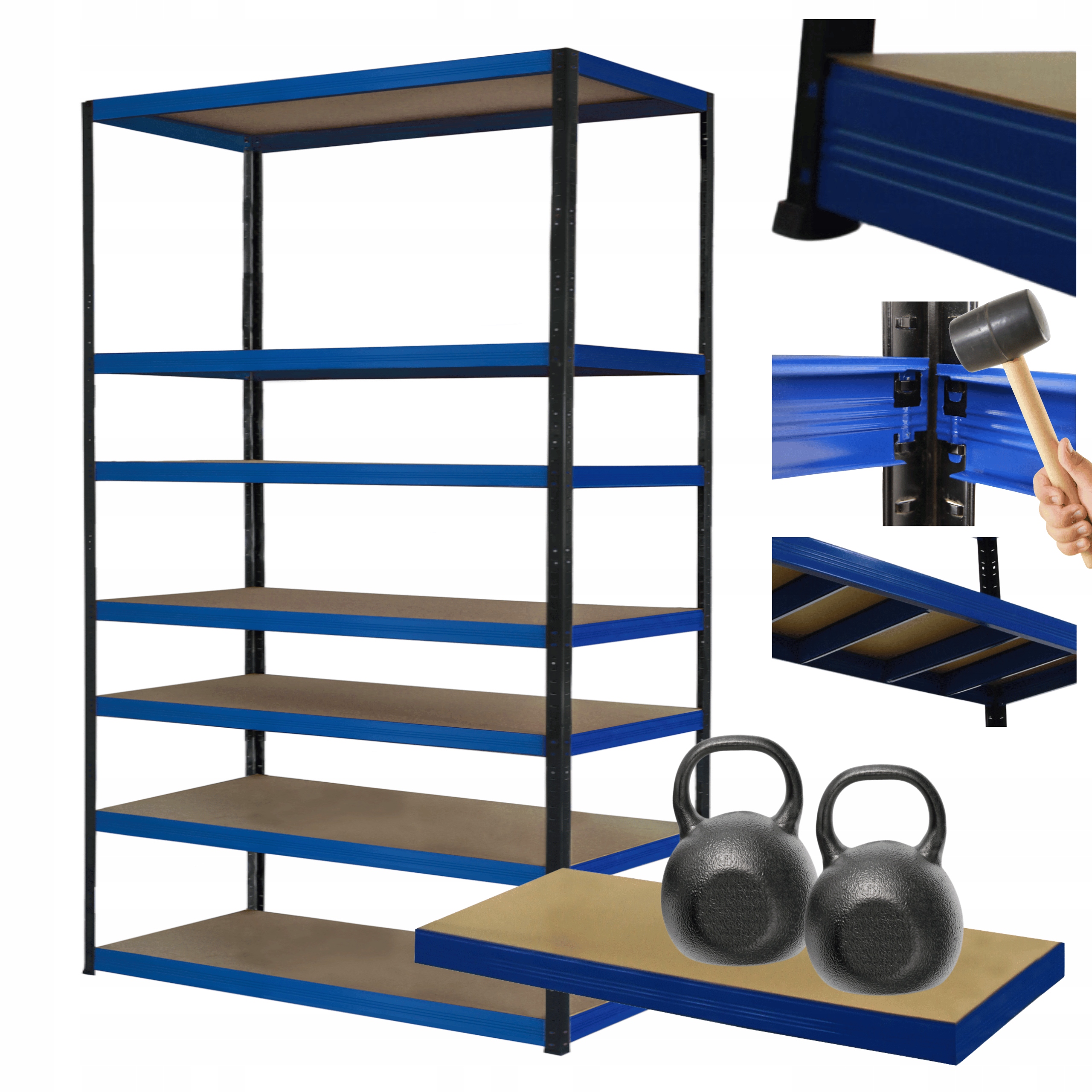 Regał metalowy magazynowy stojak Helios 270x180x40cm 7Px275kg Szeroki Mocny