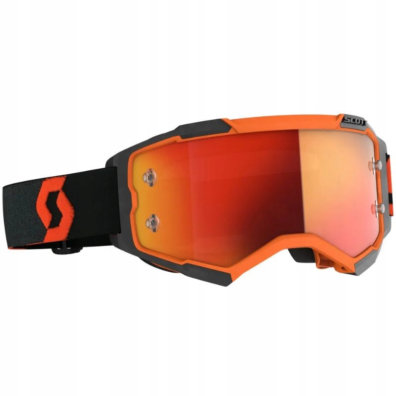 Okuliare Cross Atv Štvorkolka Scott Fury Black Orange Chrome Sklo 2728281008280