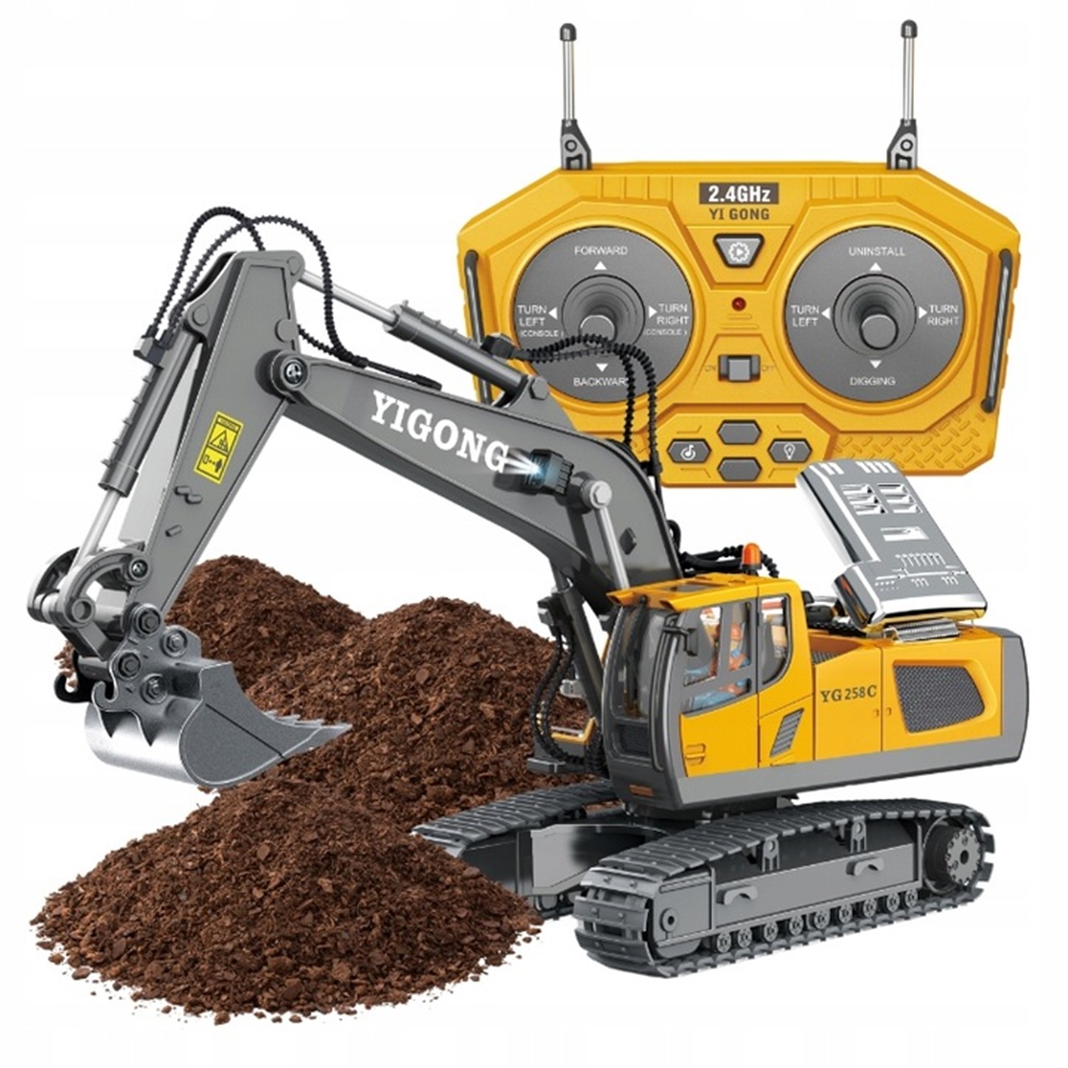 Rc Bagr Na Dálkové Ovládání 1:20 Kovová Lžíce Otočná O 680° 2.4GHZ