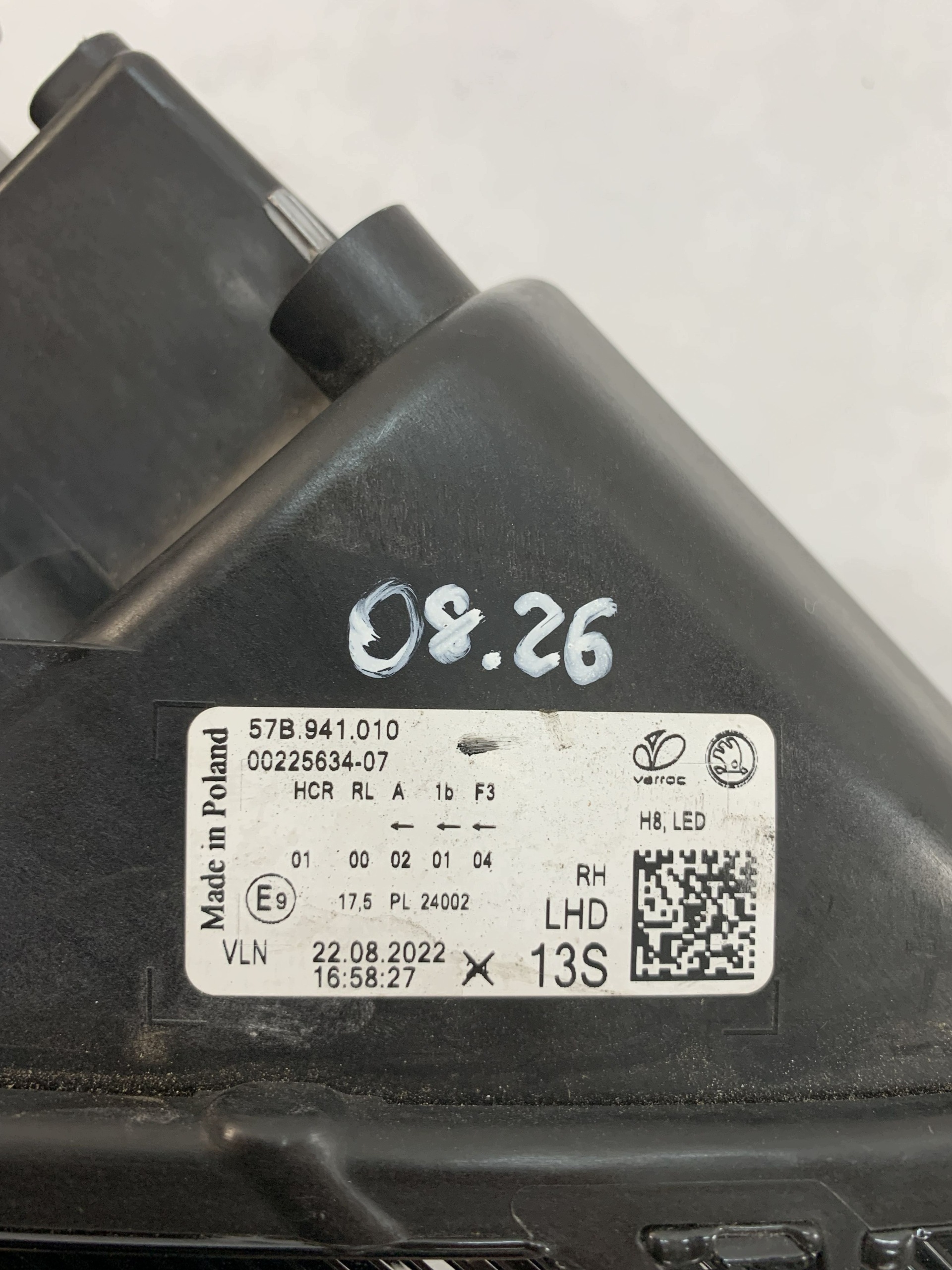 light Reflektor right Skoda Karoq Lift 21r 57B941010 08.26