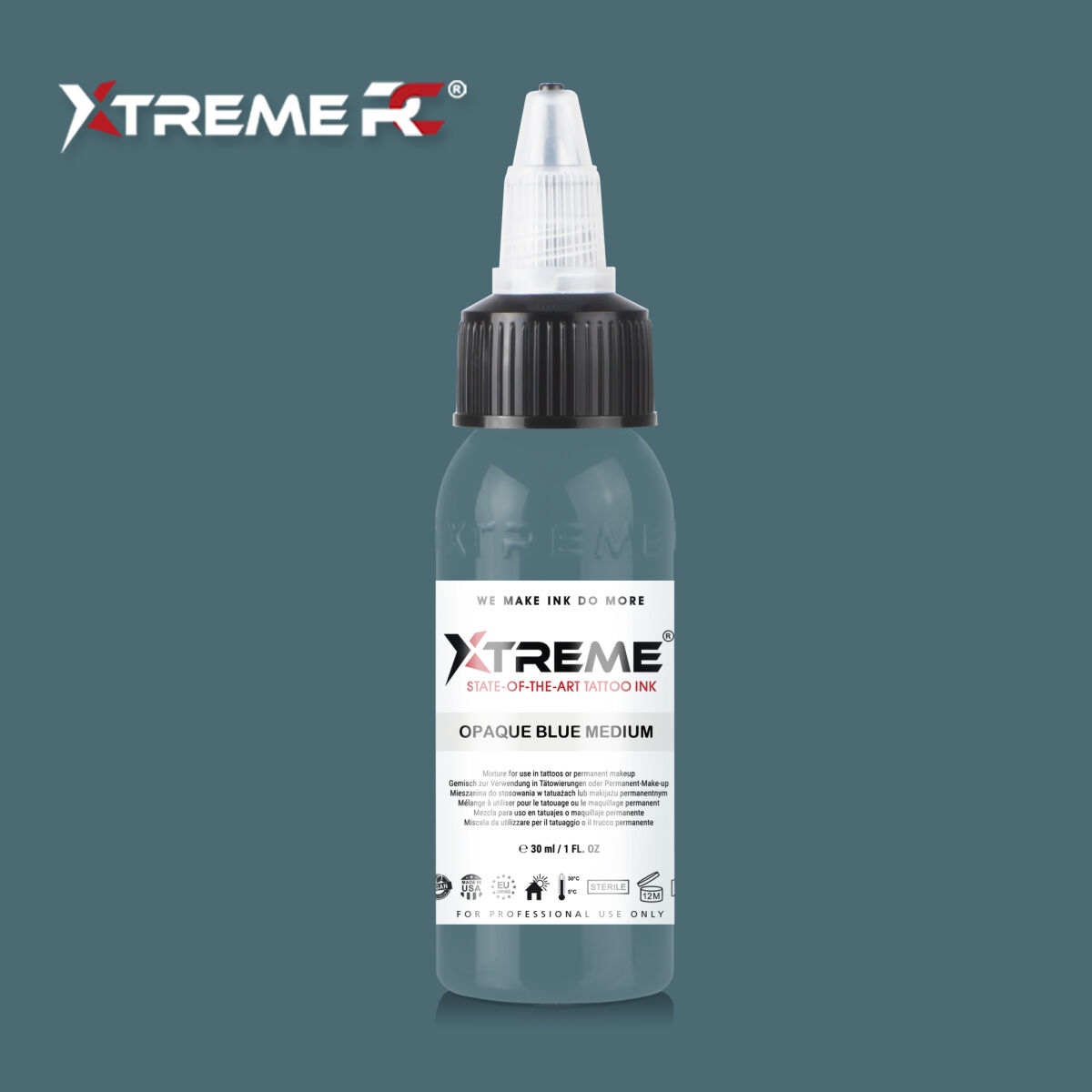 Farba do tatuażu - Xtreme Ink - Opaque Blue Medium 30ml REACH