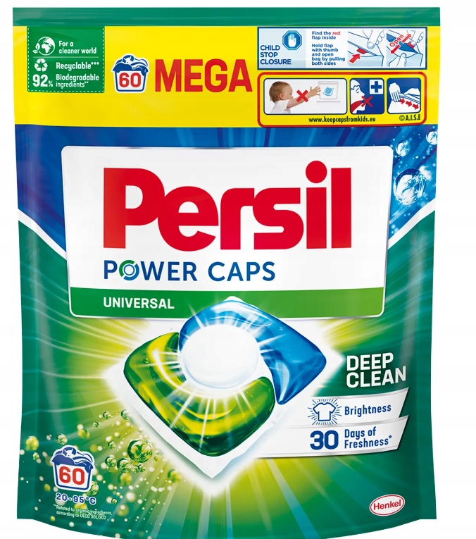 Levně Persil Power Caps Universal Kapsle na bílé prádlo 60 ks tablet