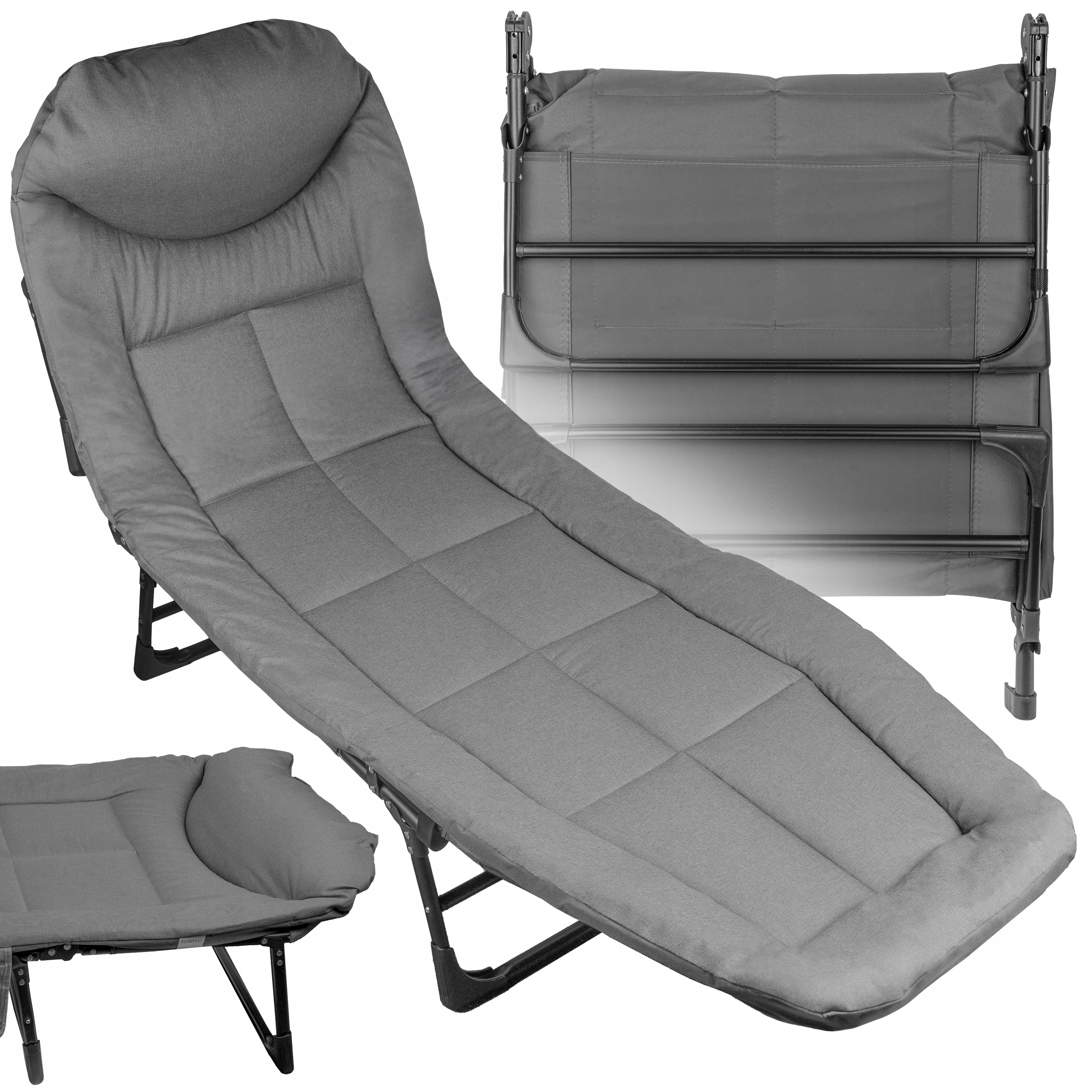 Ležadlo Turistická Posteľ Skladacie Lehátko S Poduškou Veľký Pohodlný Matrac