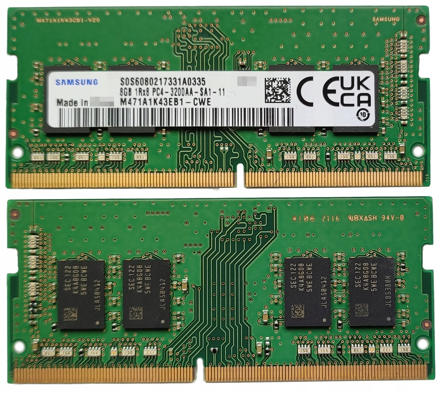 (n) 8GB 1*8GB Samsung 3200MHz 1,2V M471A1K43EB1-CWE