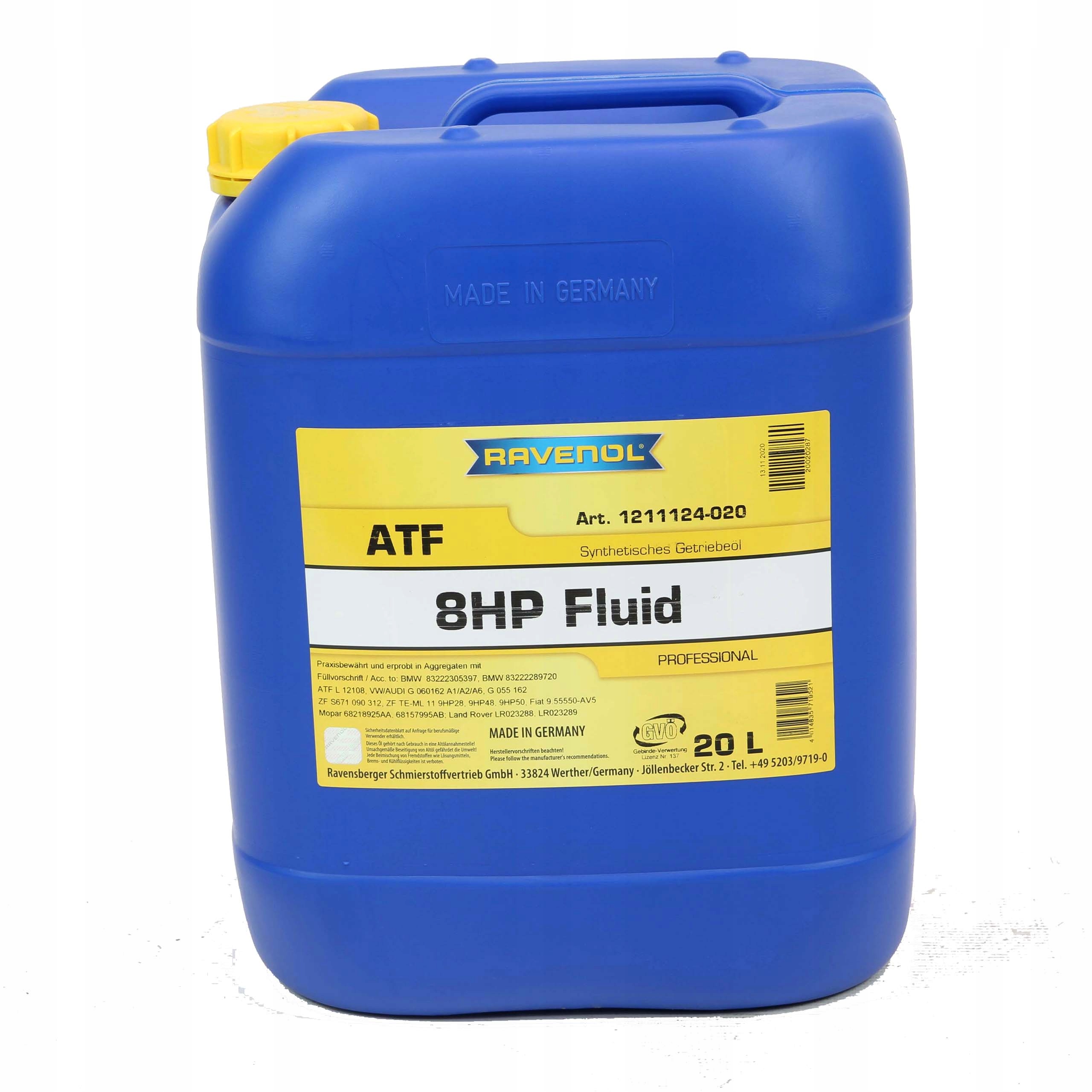 RAVENOL ATF 8 HP FLUID 20L