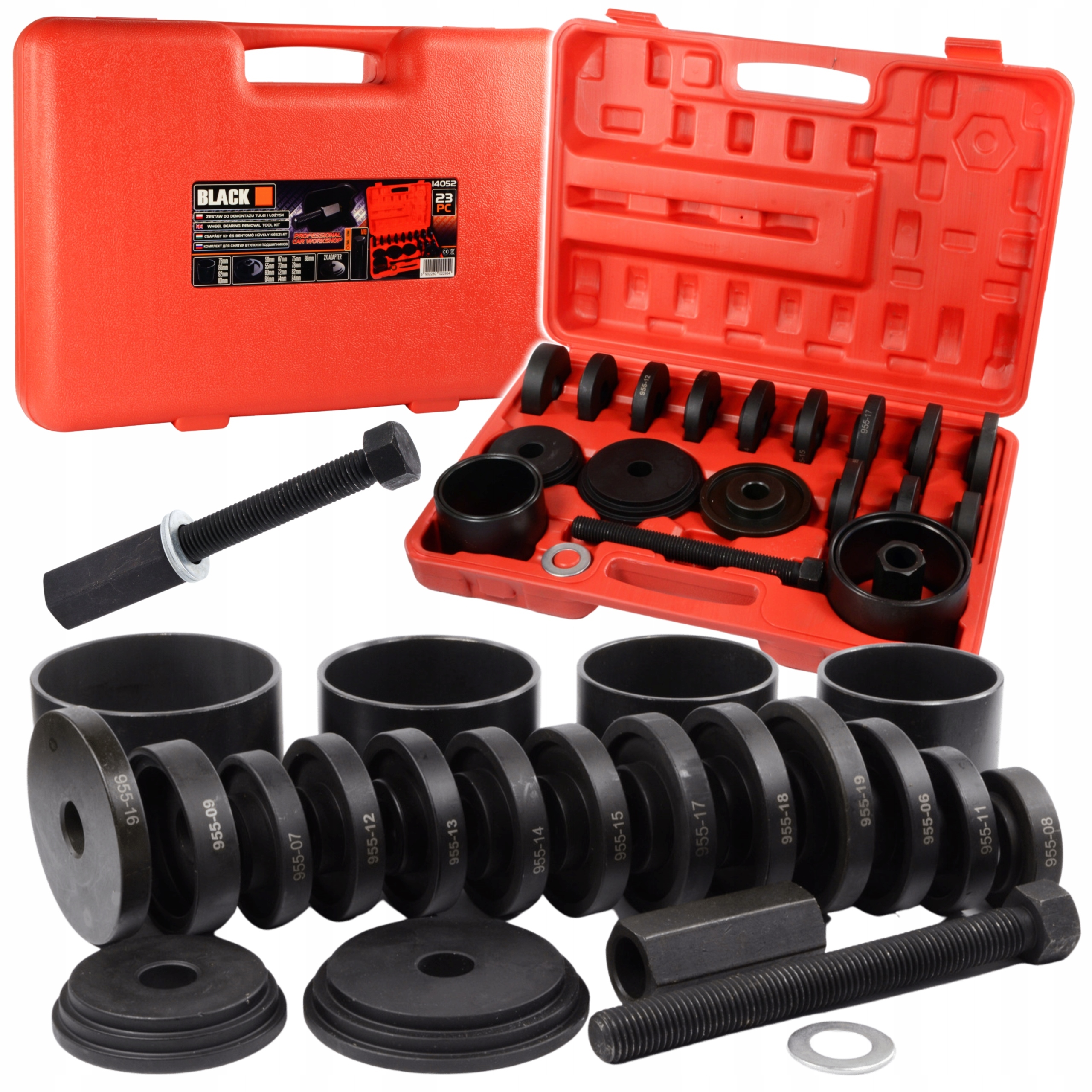 ŚCIAGACZ PIASTY PRZEDNIEJ ŁOŻYSK TULEI ADAPTERY PRASA PÓŁOSI 56-88mm BLACK