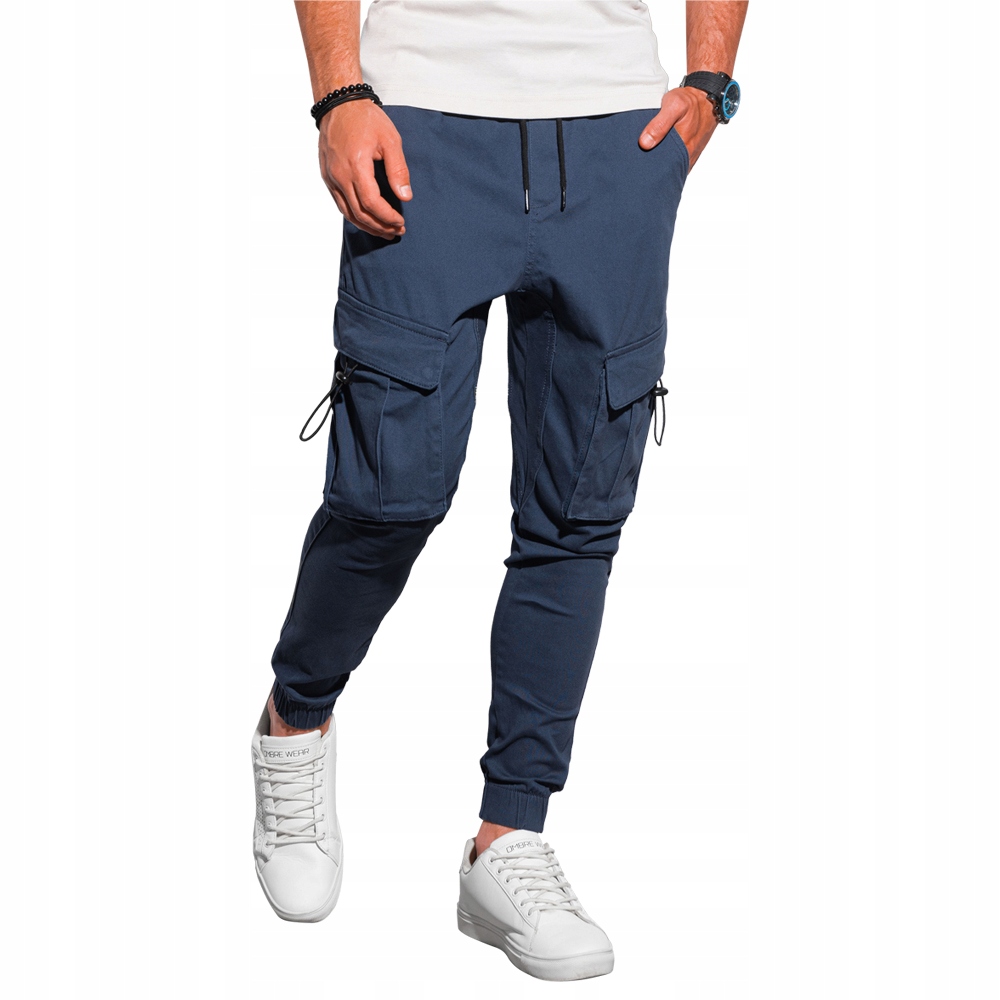 

Spodnie męskie joggery P1026 niebieskie XXL