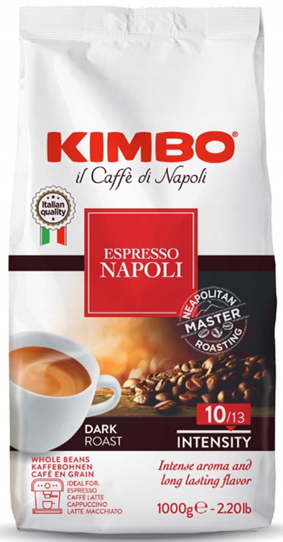 Levně Káva zrnková Kimbo Espresso Napoli smíšená tmavě pražená 1 kg 1000 g
