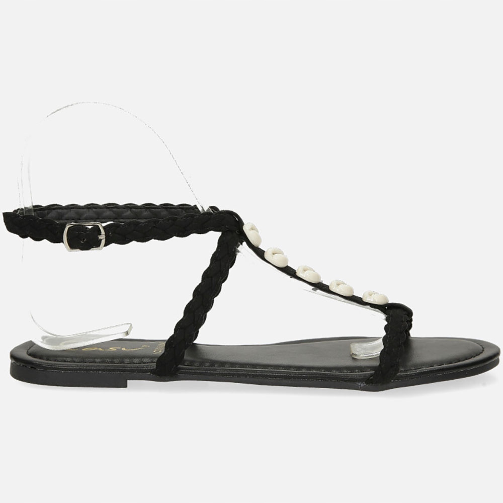 MODNE SANDAŁY BUTY PŁASKIE LEKKIE Z MUSZELKAMI 38 Model SN20X1/B