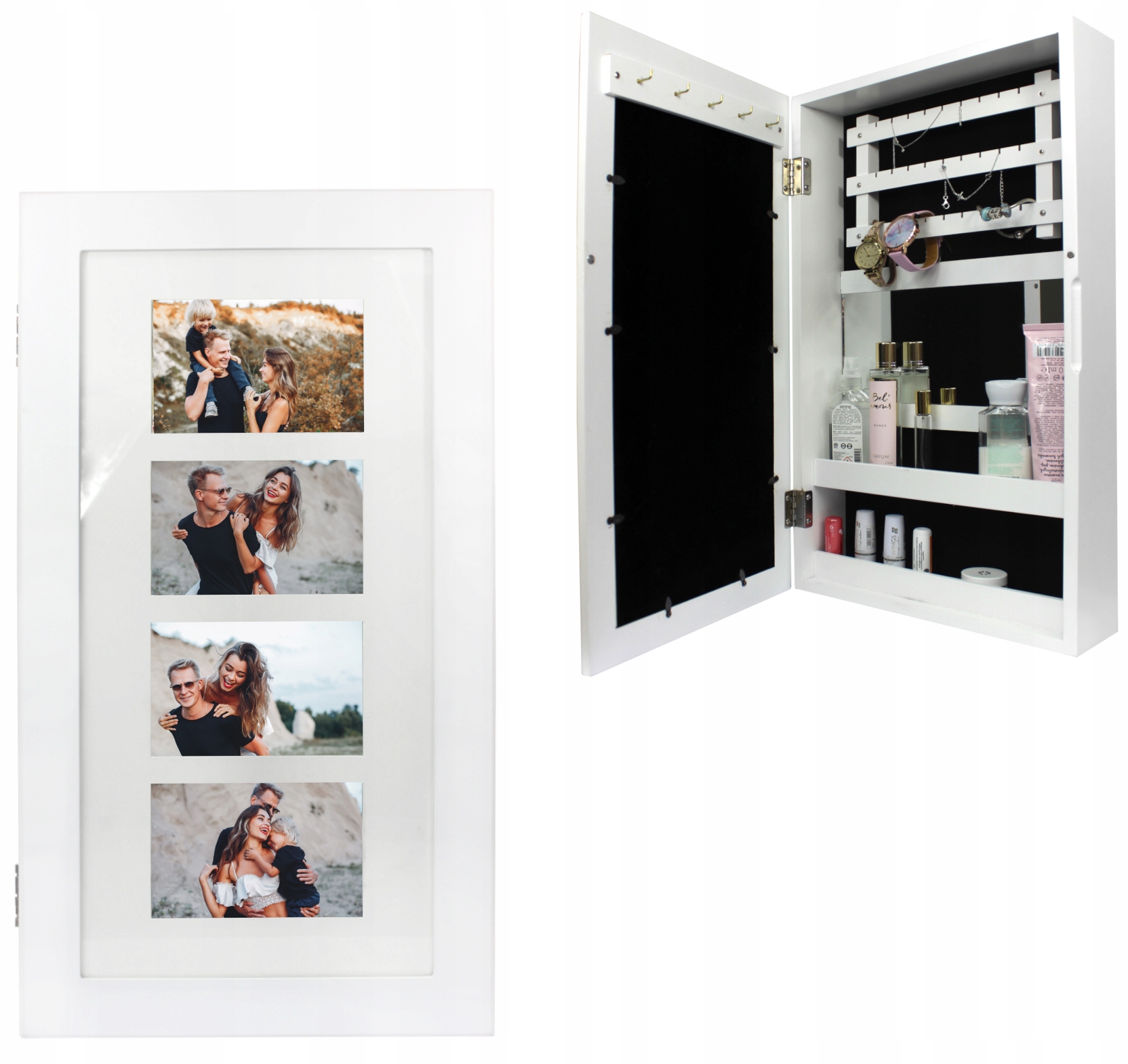 Závěsná Nástěnná Skříňka Na Šperky 31x9,5x56 cm Jako Dárek Malá Toaletní Stolek