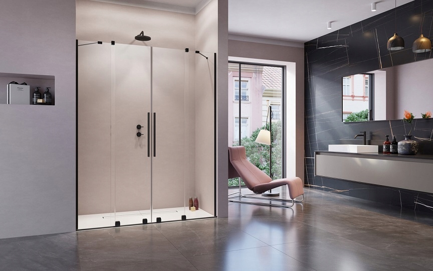 Drzwi RADAWAY Furo Black DWD 180 przejrzyste Marka Radaway