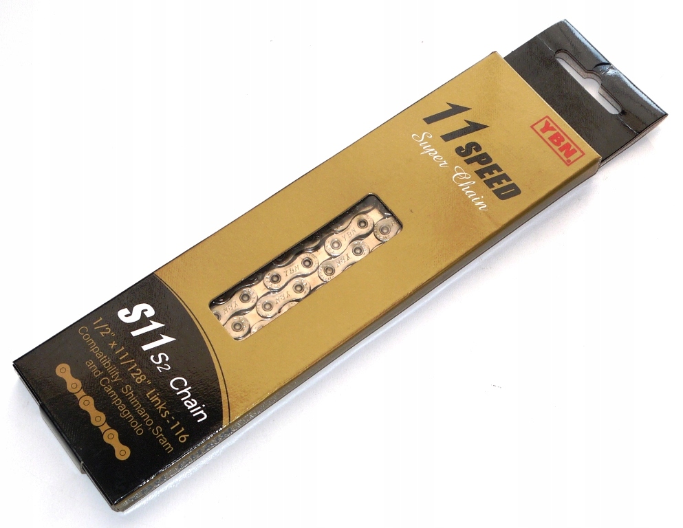 Łańcuch Ybn 11S S11S2 116 ogniw 265 gramów Spinka XC Mtb Szosa Srebrny