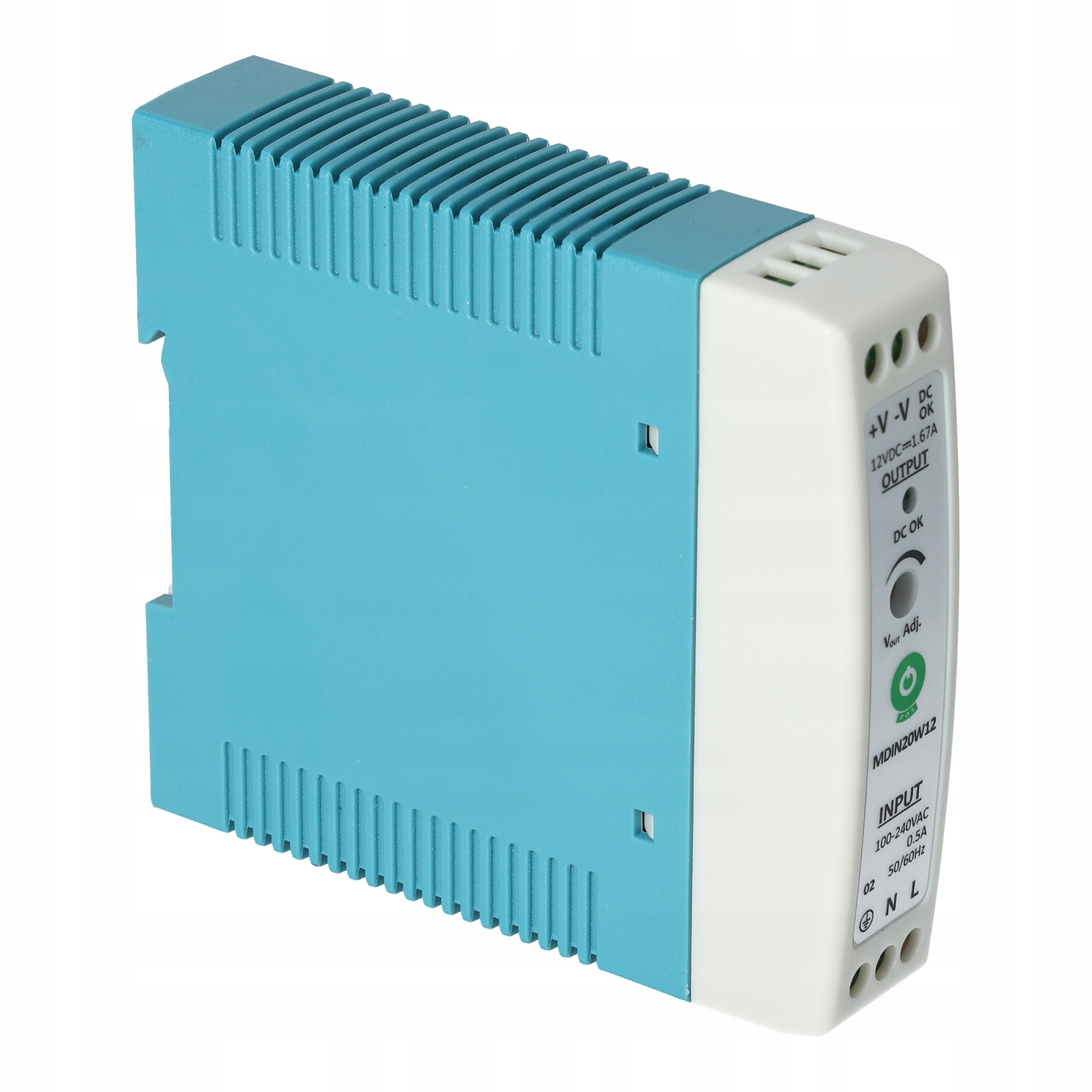 Zasilacz taśm LED na szynę DIN TH35 1,67A 20W 12V Model MDIN20W24
