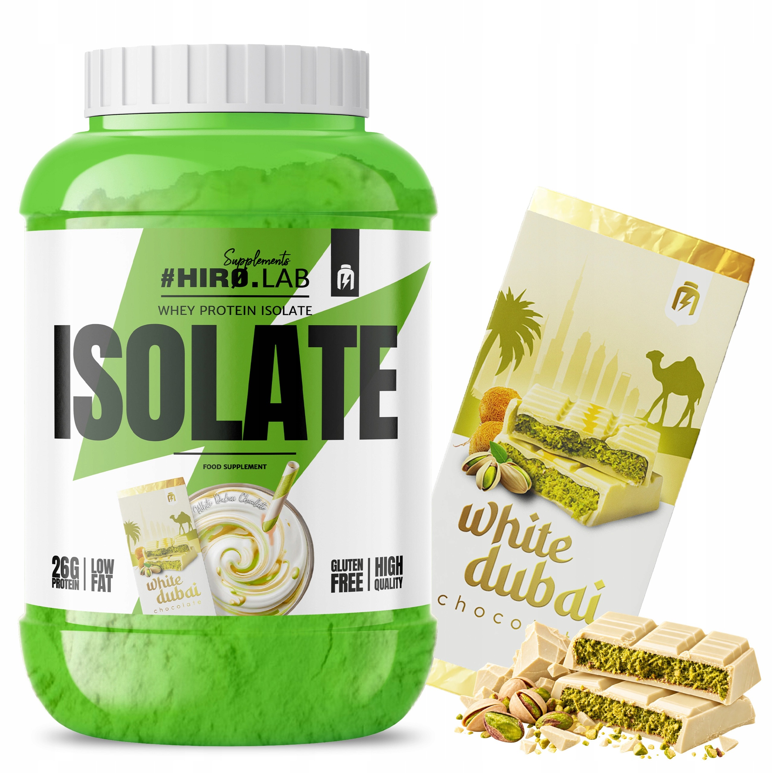 Doplněk Stravy Protein Wpi Izolat Hiro.lab 1800 g Bílá Čokoláda Dubajská