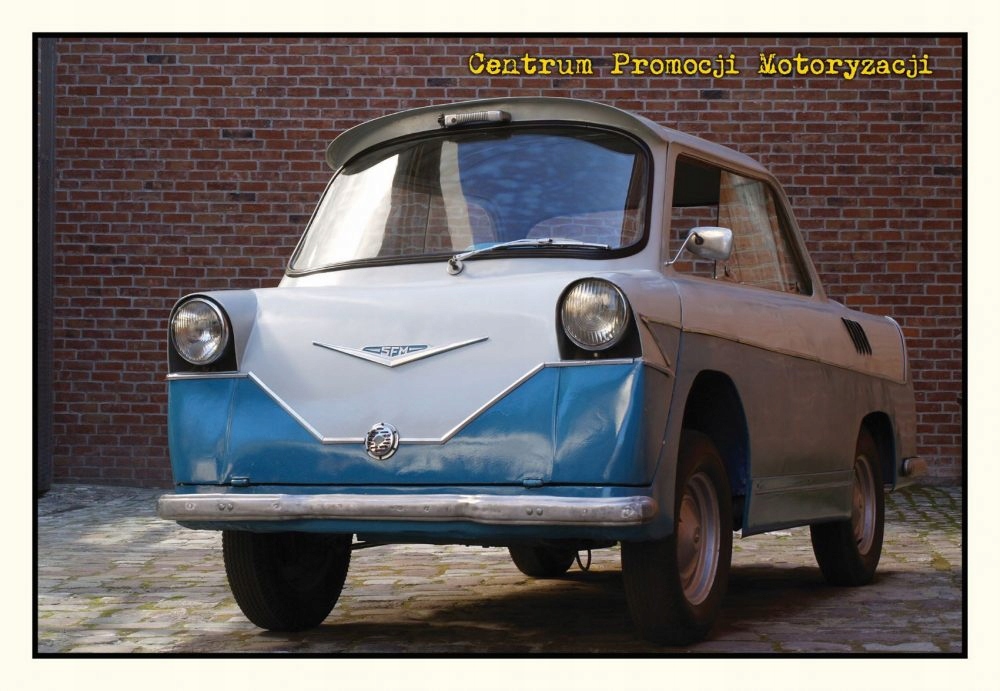 Samochód Smyk B30 - Pocztówka Polska Motoryzacja PRL Samochód Latarka