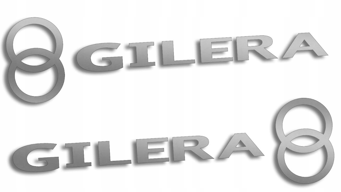 

Wycinana naklejka Gilera komplet srebrna