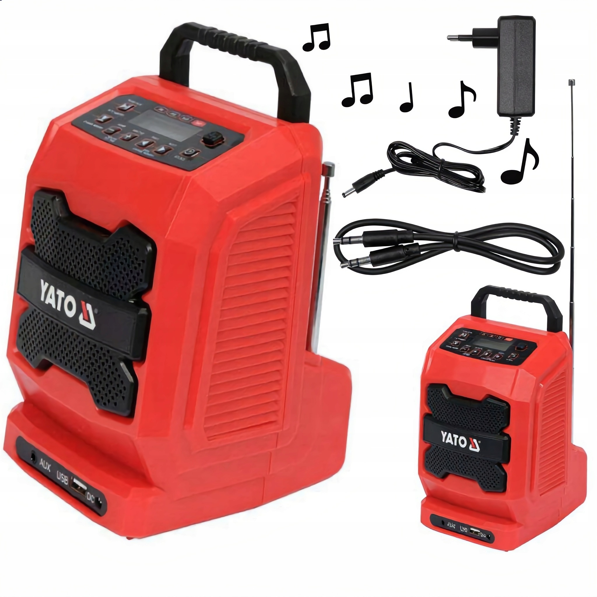 Akumulátorové stavební rádio Bluetooth Usb Fm/am 18V/230V Yato YT-82940