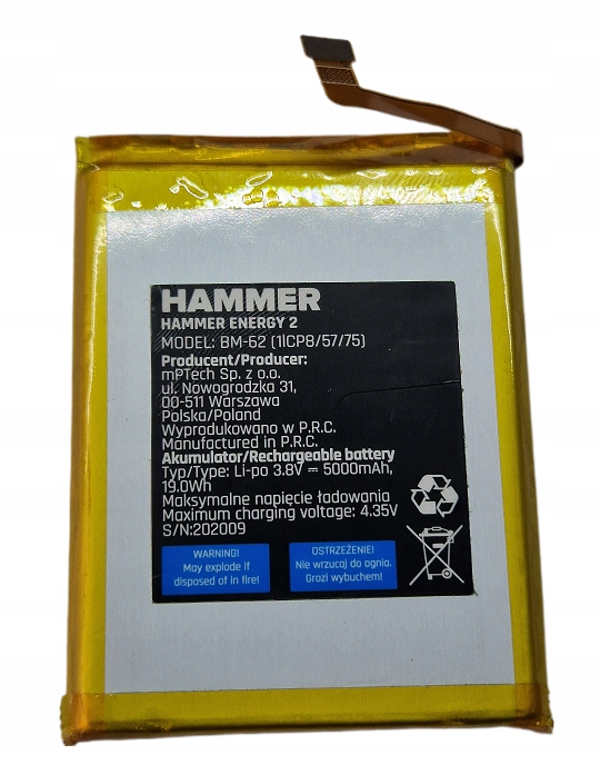 Bateria BM-62 MYPHONE Hammer Energy 2