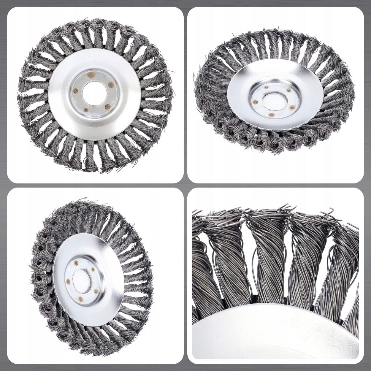 SZCZOTKA DRUCIANA DO KOSY SPALINOWEJ GŁOWICA 200mm TARCZA SKRĘCONA PLECIONA Kod producenta ONDRAGON 000124