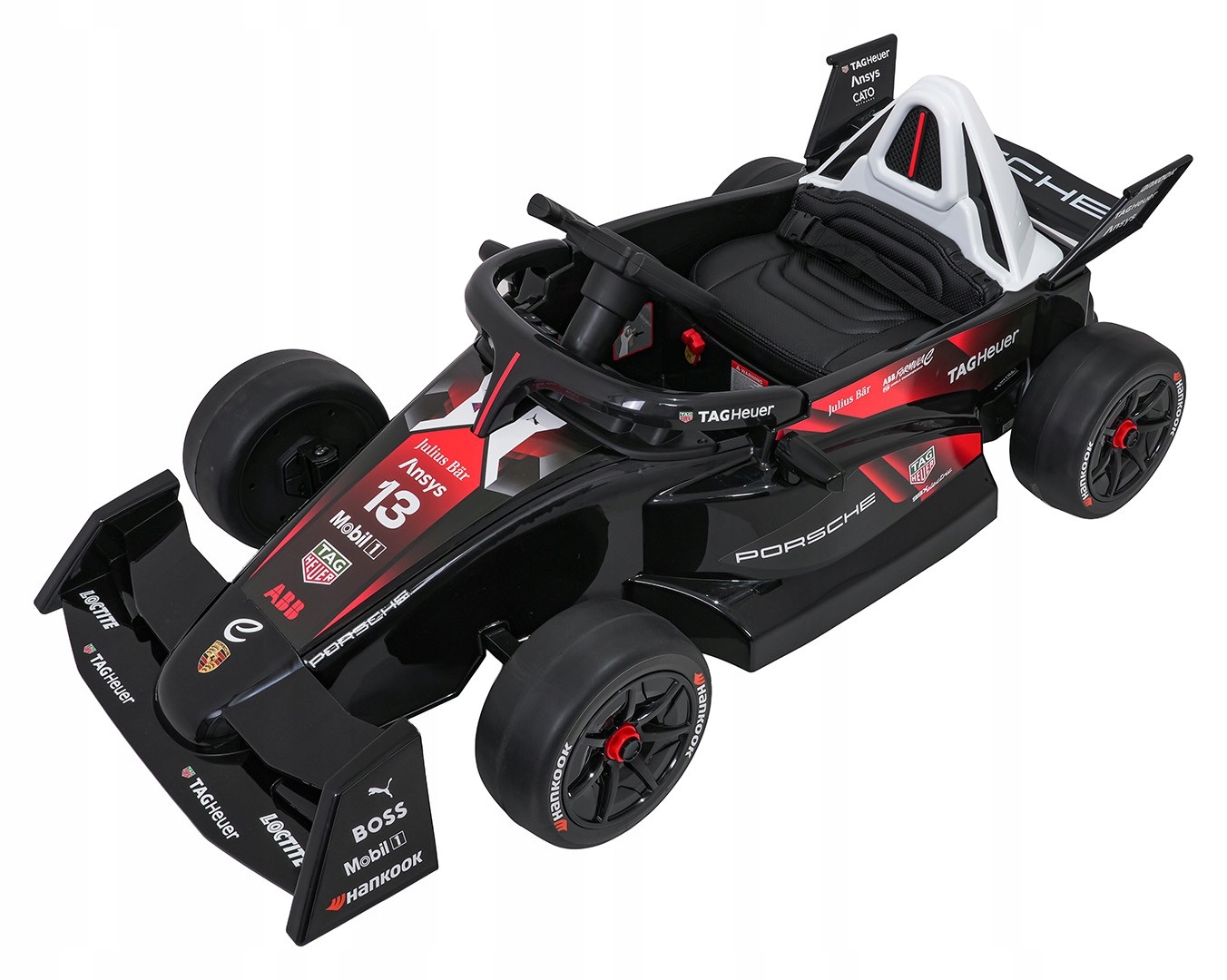 Auto Pojazd Bolid Formuły E Porsche Na Akumulator Pilot Skóra Piankowe Koła